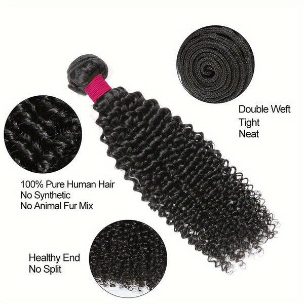 10A Kinky Curly 100% Virgin Human Hair Wholesale Bundle Natural Black (100grams/bundle)