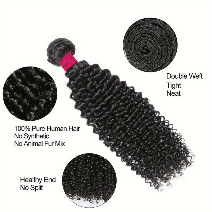10A Kinky Curly 100% Virgin Human Hair Wholesale Bundle Natural Black (100grams/bundle)