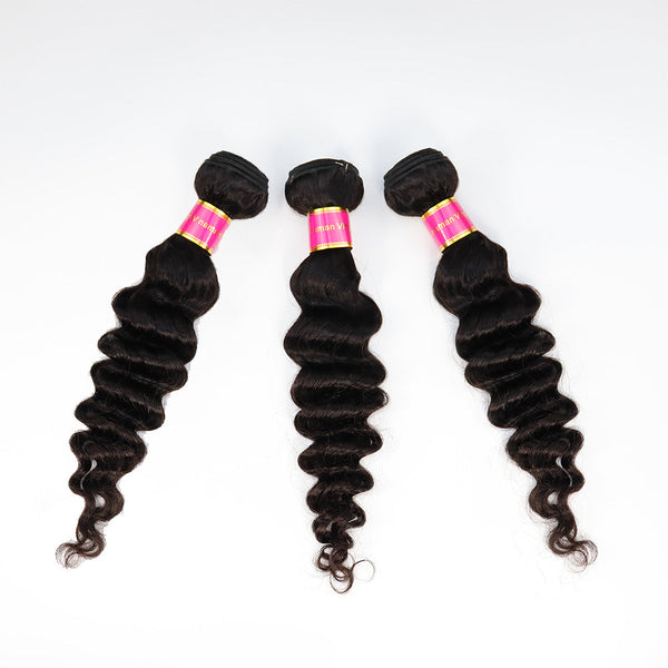 10A Loose Deep Curly 100% Virgin Human Hair Wholesale Bundle Natural Black (100grams/bundle)