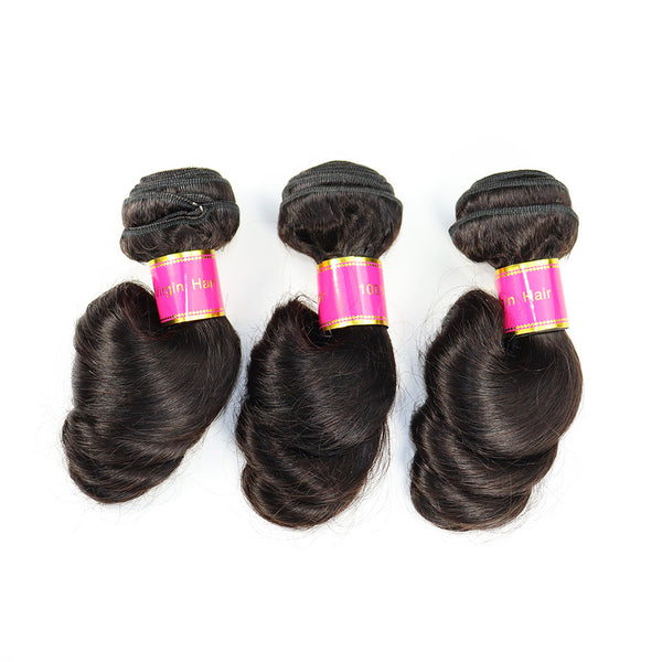 10A Loose Wave 100% Virgin Human Hair Wholesale Bundle Natural Black (100grams/bundle)
