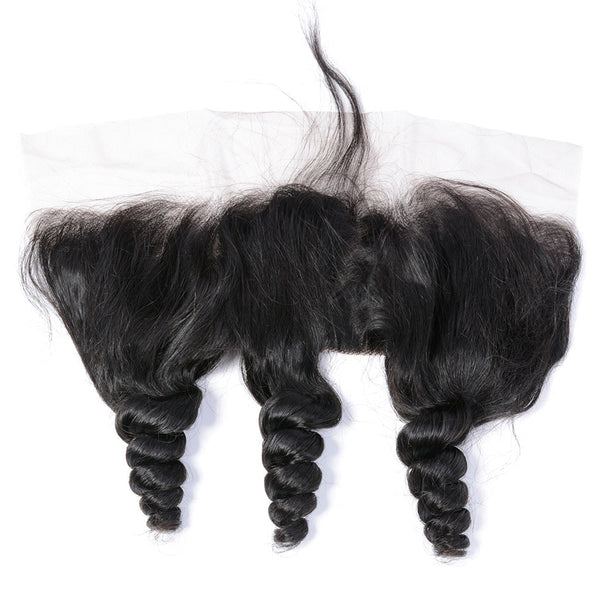 Loose Wave 13*4 Transparent Lace Frontal #1B Natural Black