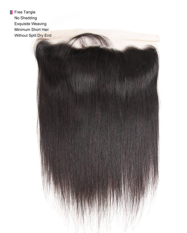 Straight 13*4 Transparent Lace Frontal #1B Natural Black