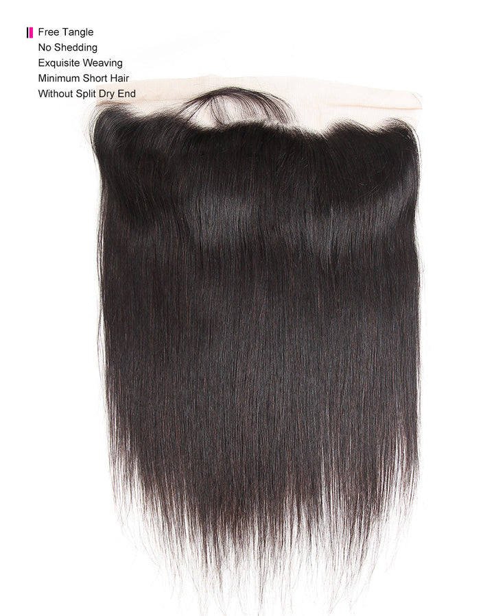 Straight 13*4 Transparent Lace Frontal #1B Natural Black