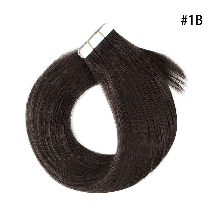 #1B Natural Black 100% Human Remy Hair Tape In Hair Extension Dark Color Straight (40Pcs/100Gram)