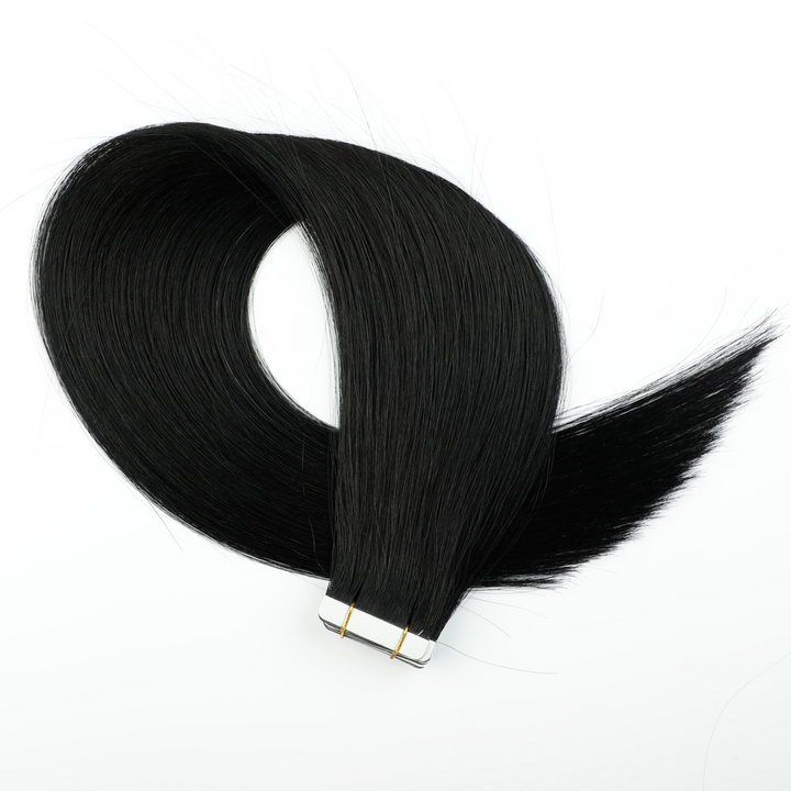 Straight Virgin Human Hair Extension 12A Tape In Natural Black  #1B (20pcs/50grams)
