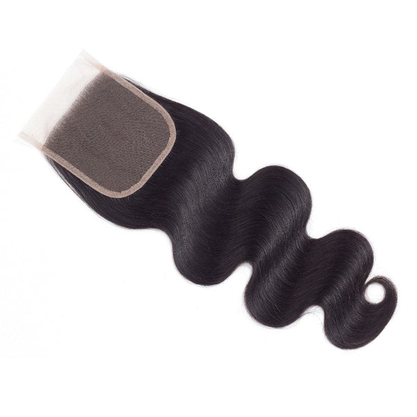 Body Wave 4*4 Transparent Lace Closure #1B Natural Black
