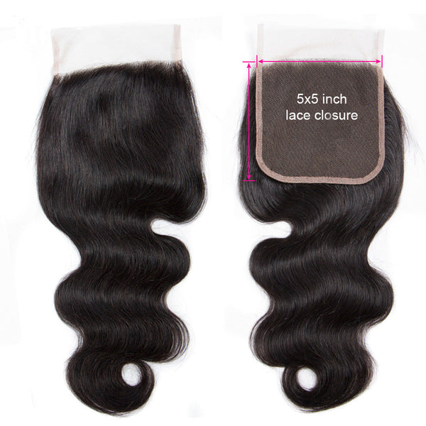 Body Wave 5*5 HD Lace Closure #1B Natural Black