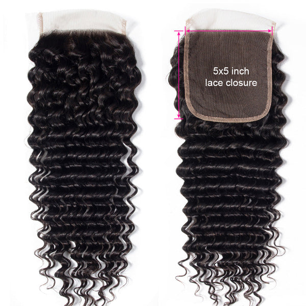 Deep Wave 5*5 HD Lace Closure #1B Natural Black