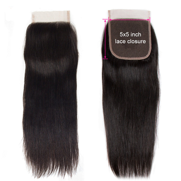 Straight 5*5 HD Lace Closure #1B Natural Black