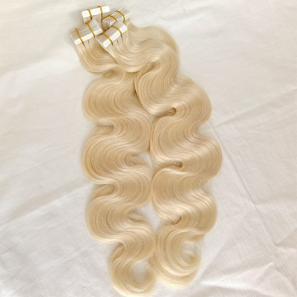 Body Wave Human Hair Extension #613 Blonde Tape In  (20pcs/50grams)