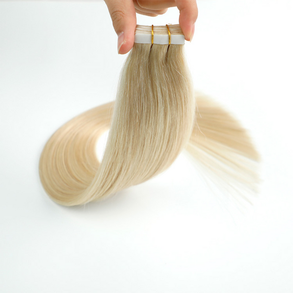Straight Human Hair Extension #613 Blonde Tape In  (20pcs/50grams)