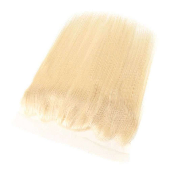 Wholesale  Platinum Blonde Hair #613 Straight 13*4 Transparent Lace Frontal