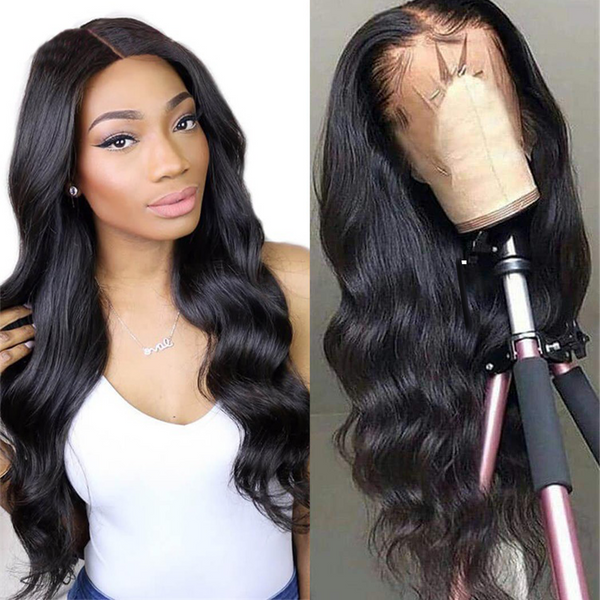 Body Wave Full 13x4 Frontal HD Lace Wig #1B Natural Black