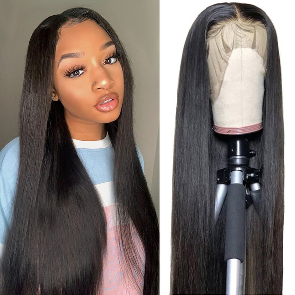 Straight Full 13x4 Frontal HD Lace Wig #1B Natural Black