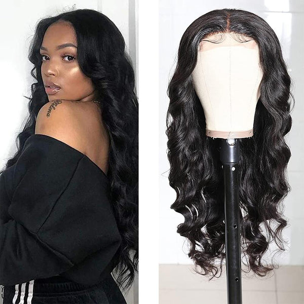Body Wave 5x5 Closure HD Lace Wig #1B Natural Black