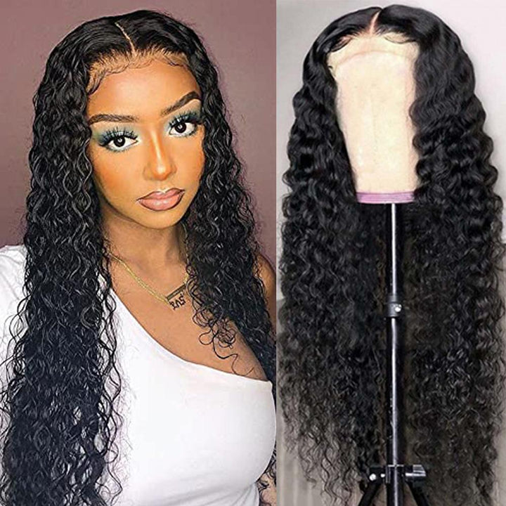 Deep Wave 5x5 Closure HD Lace Wig #1B Natural Black