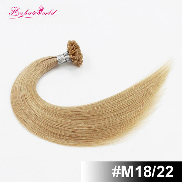 #P18/22 Stick Hair U TIP Remy Hair Extension Straight Mix Color (100pcs - 100g£©