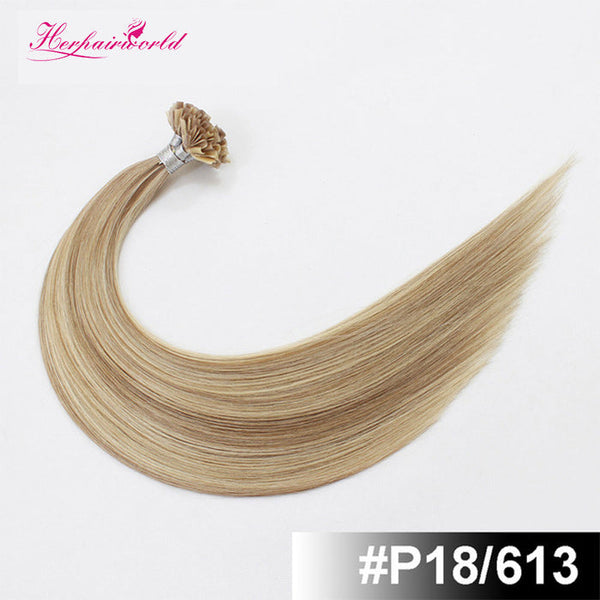 #P18/613 Stick Hair U TIP Remy Hair Extension Straight Mix Color (100pcs - 100g£©