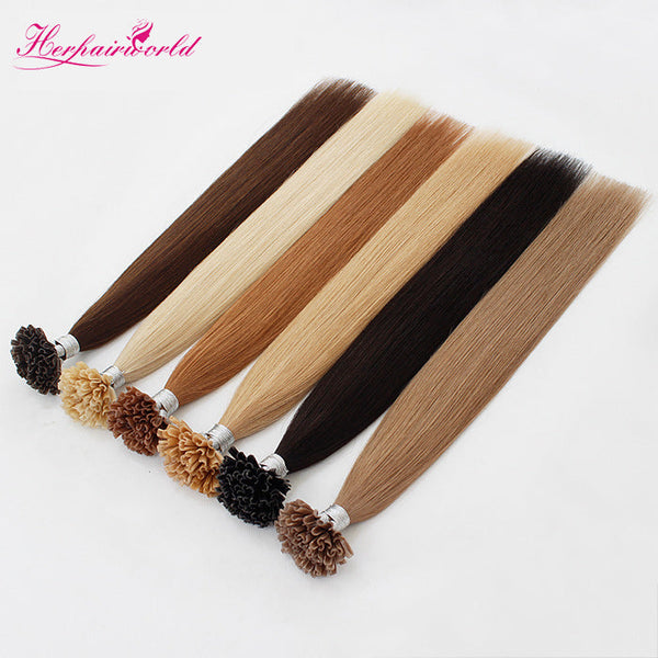 Dark Color & Mix Color & Light Color Stick Hair U TIP Remy Hair Extension Straight (100pcs - 100g)