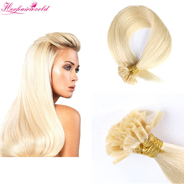#613 Bleach Blonde Stick Hair U TIP Remy Hair Extension Straight Light Color (100pcs - 100g£©