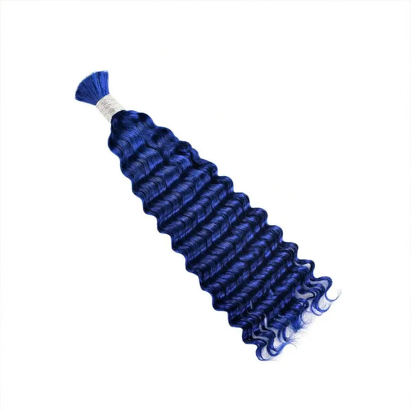 Deep Wave Bulk Human Hair  #Blue Braiding Hair