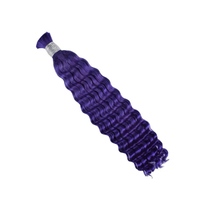 Deep Wave Bulk Human Hair  #Purple Braiding Hair