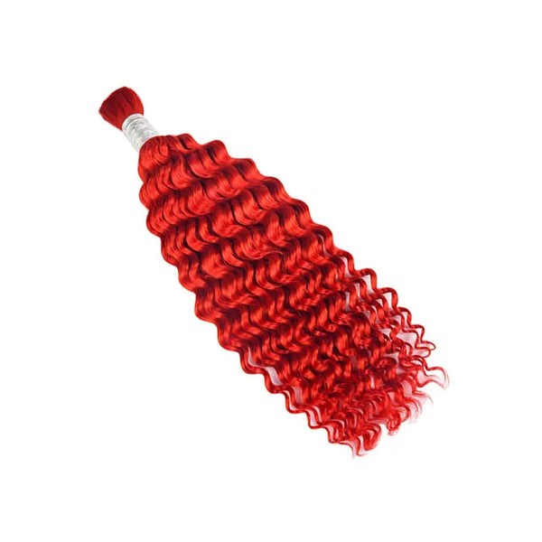 Deep Wave Bulk Human Hair  #Red Braiding Hair