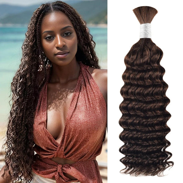 Deep Wave Bulk Human Hair Blonde #2 Braiding Hair