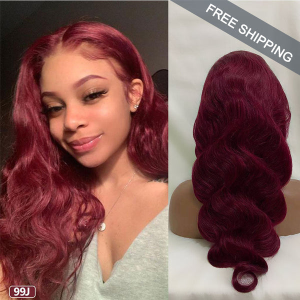 #99J Body Wave Full 13x4 Frontal transparent Lace Wig