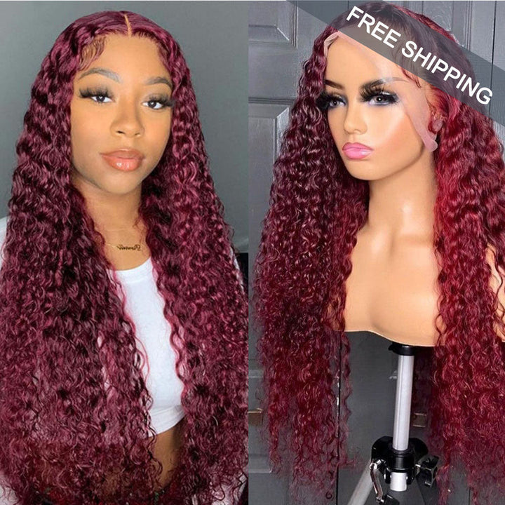 #99J Water Wave Full 13x4 Frontal transparent Lace Wig
