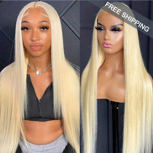 Straight #613 Blonde Color Wig Full 13x4 Transparent Frontal Lace Wig Human Hair