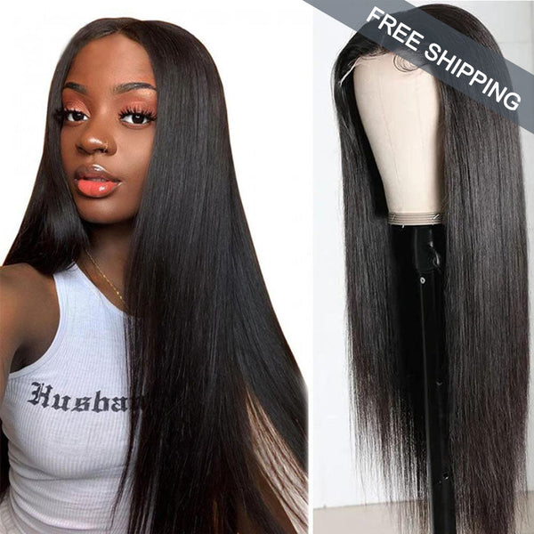 Straight 5x5 Closure HD Lace Wig #1B Natural Black