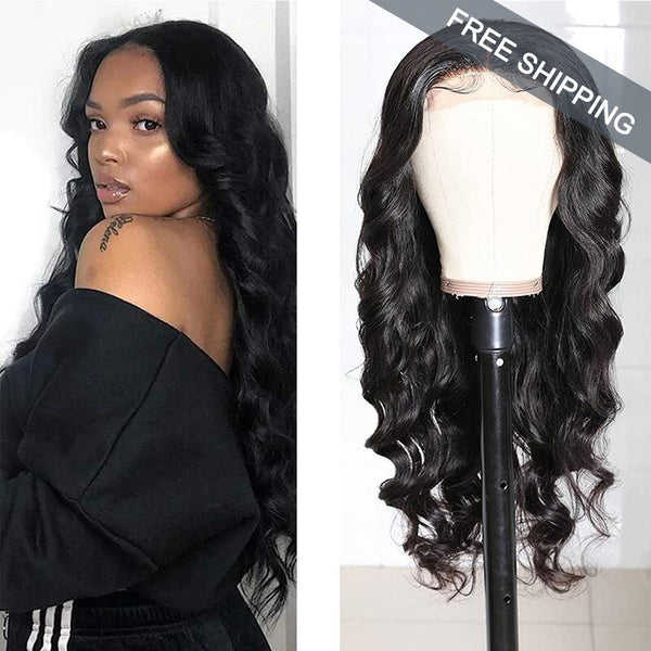 Body Wave 5x5 Closure HD Lace Wig #1B Natural Black