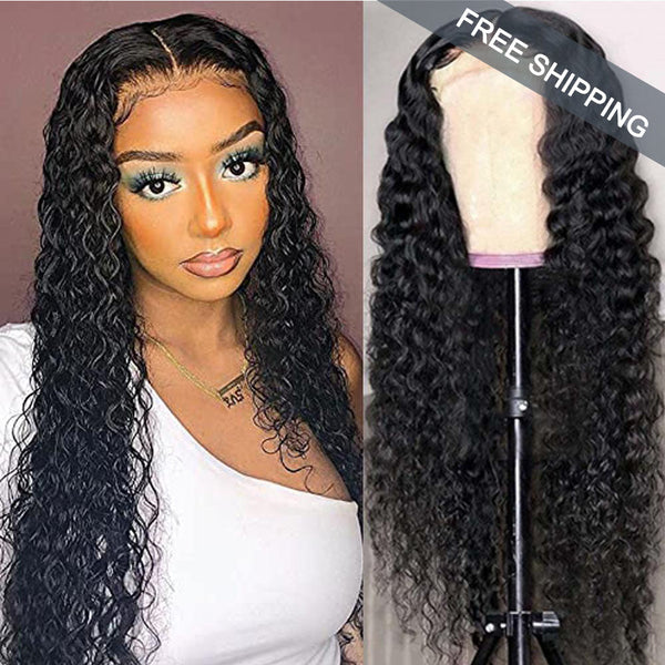Deep Wave 5x5 Closure HD Lace Wig #1B Natural Black