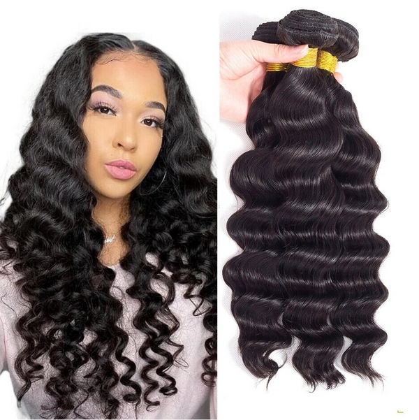 Wholesale Exclusive 12A Loose Deep Curly 100% Virgin Human Hair(100grams/bundle) Natural Black