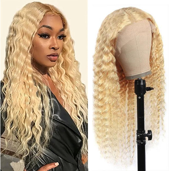 Deep Wave #613 Blonde Color Wig Full 13x4 Transparent Frontal Lace Wig Human Hair