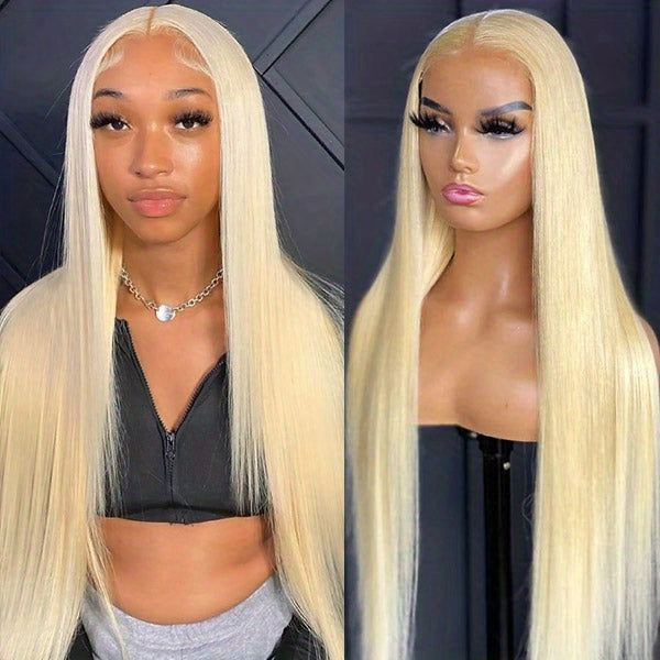 Straight #613 Blonde Color Wig Full 13x4 Transparent Frontal Lace Wig Human Hair